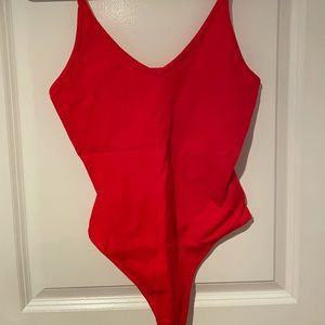Aritzia Sunday best Red Tank Bodysuit